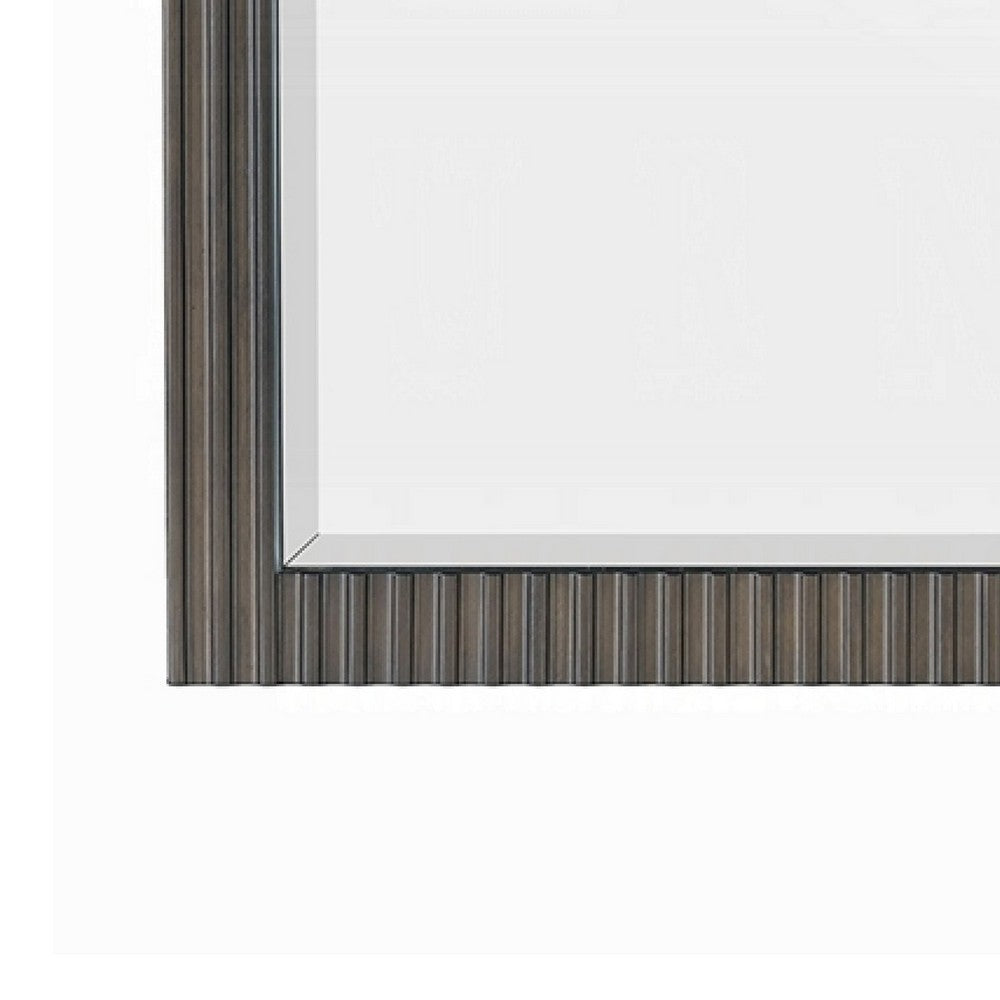 Jeh Dresser Mirror, Espresso Brown Wood, Sleek Rectangular Frame 36x42 -BM333158