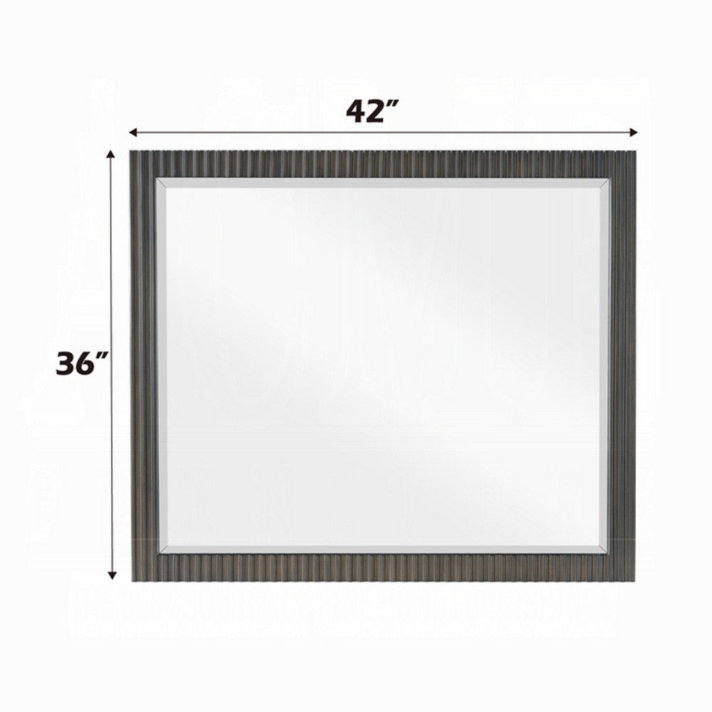 Jeh Dresser Mirror, Espresso Brown Wood, Sleek Rectangular Frame 36x42 -BM333158