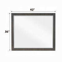 Jeh Dresser Mirror, Espresso Brown Wood, Sleek Rectangular Frame 36x42 -BM333158