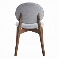 Hamza Side Dining Chair Set of 2, Light Gray Linen, Walnut Brown Wood -BM333160
