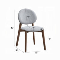 Hamza Side Dining Chair Set of 2, Light Gray Linen, Walnut Brown Wood -BM333160