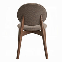 Hamza Side Dining Chair Set of 2, Light Brown Linen, Walnut Rubberwood -BM333161