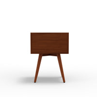 Ian Small Nightstand w 2 Drawers, Chestnut Brown Solid Mahogany Wood