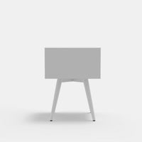 Ian Small Nightstand w 2 Drawers, Modern White Solid Mahogany Wood -BM333163