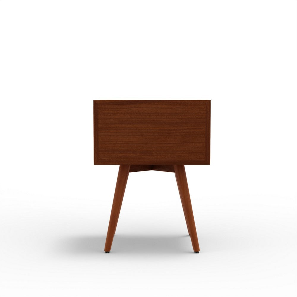 Ian Small Nightstand, 2 Drawers, Brown and White Solid Mahogany Wood -BM333165