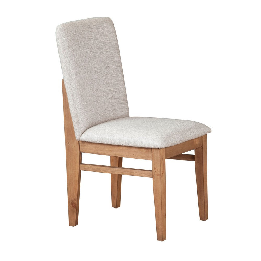 Rejo Dining Side Chair Set of 2, Oatmeal Gray Cushions, Natural Brown -BM333199