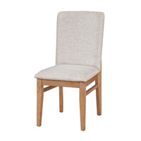 Rejo Dining Side Chair Set of 2, Oatmeal Gray Cushions, Natural Brown -BM333199