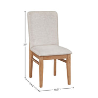 Rejo Dining Side Chair Set of 2, Oatmeal Gray Cushions, Natural Brown -BM333199