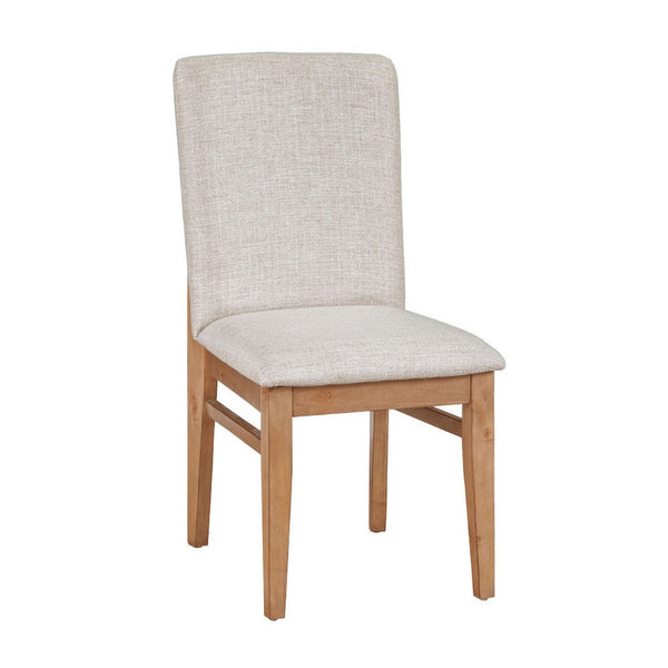 Rejo Dining Side Chair Set of 2, Oatmeal Gray Cushions, Natural Brown -BM333199