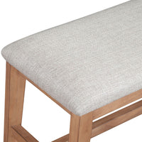 Rejo Dining Side Bench, Oatmeal Gray Cushion, Natural Brown Pine Wood -BM333200