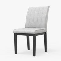 Vecy Dining Side Chair Set of 2, Channel Gray Fabric, Vintage Black -BM333202