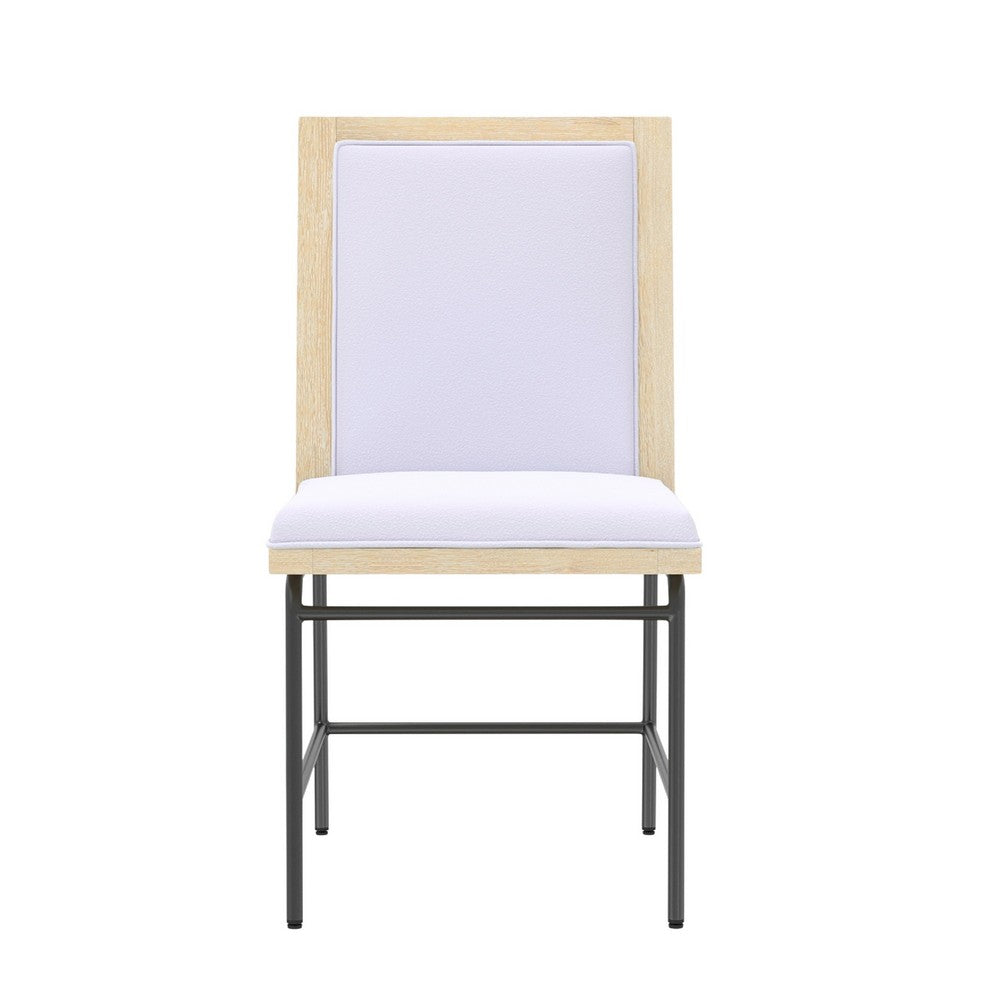 Lony Dining Side Chair Set of 2, Gray Seat n Back, Black Metal Frame -BM333211