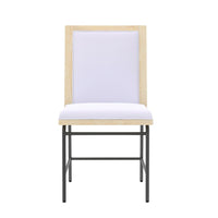 Lony Dining Side Chair Set of 2, Gray Seat n Back, Black Metal Frame -BM333211