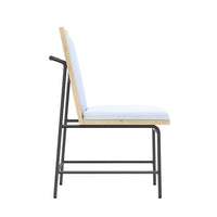 Lony Dining Side Chair Set of 2, Gray Seat n Back, Black Metal Frame -BM333211