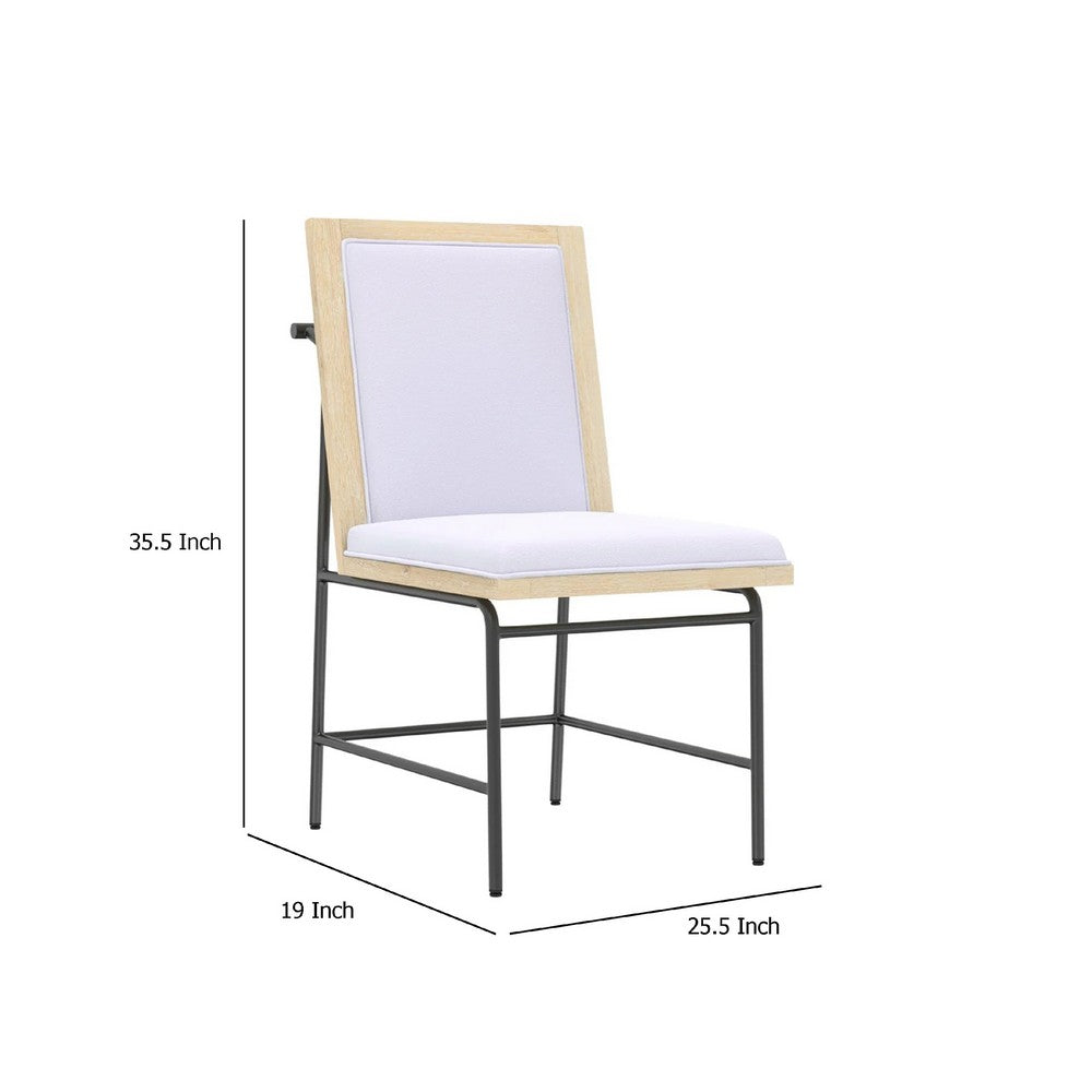 Lony Dining Side Chair Set of 2, Gray Seat n Back, Black Metal Frame -BM333211