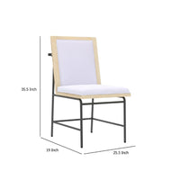 Lony Dining Side Chair Set of 2, Gray Seat n Back, Black Metal Frame -BM333211