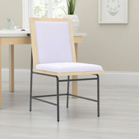 Lony Dining Side Chair Set of 2, Gray Seat n Back, Black Metal Frame -BM333211