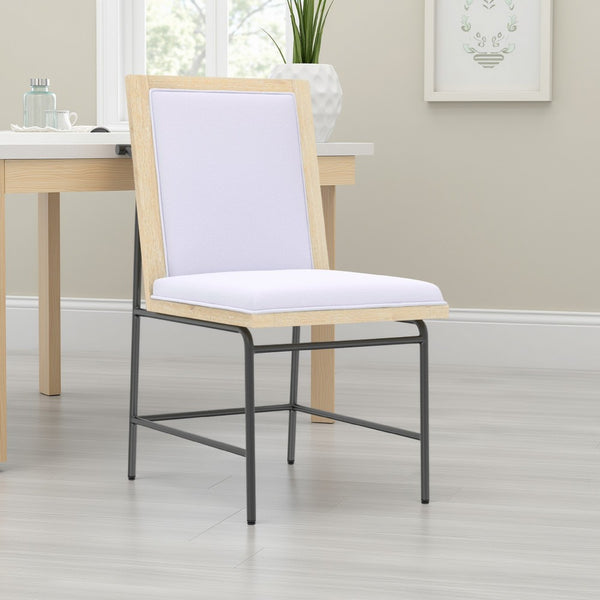 Lony Dining Side Chair Set of 2, Gray Seat n Back, Black Metal Frame -BM333211