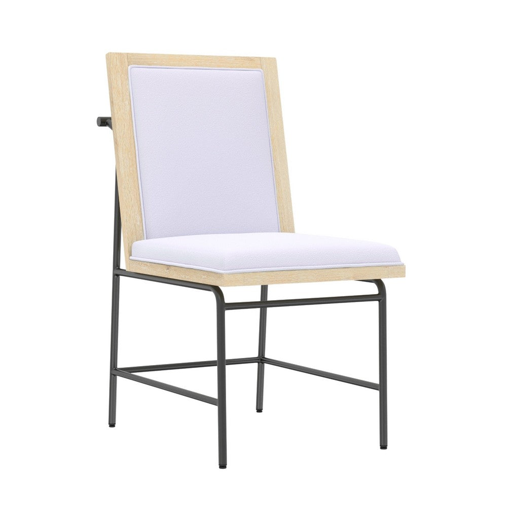 Lony Dining Side Chair Set of 2, Gray Seat n Back, Black Metal Frame -BM333211