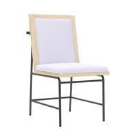 Lony Dining Side Chair Set of 2, Gray Seat n Back, Black Metal Frame -BM333211