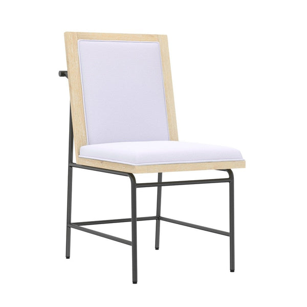 Lony Dining Side Chair Set of 2, Gray Seat n Back, Black Metal Frame -BM333211