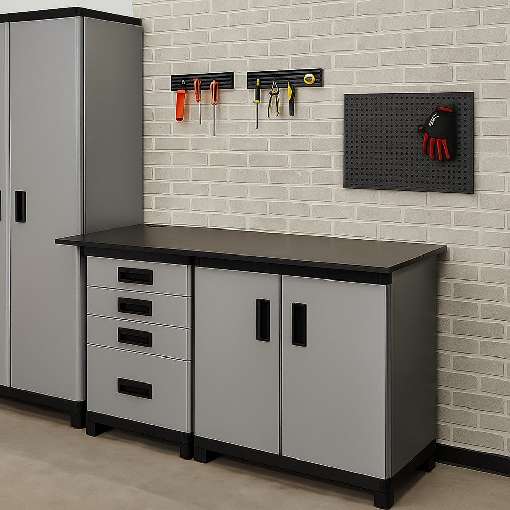 Asti Workbench Top, 20x64 Metallic Gray, Eco Friendly Melamine -BM333321