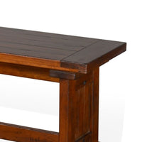 Reggie Nook Dining Bench, Trestle Base, Brown Mahogany Wood 48 Inch -BM333330