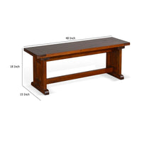Reggie Nook Dining Bench, Trestle Base, Brown Mahogany Wood 48 Inch -BM333330