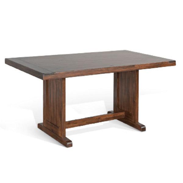 Reggie Dining Table, 60 Inch Rectangular Top, Brown Mahogany Wood  -BM333331