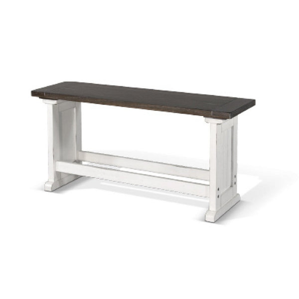 Orso Counter Height Dining Bench, Farmhouse Off White, Brown, 48 Inch -BM333333
