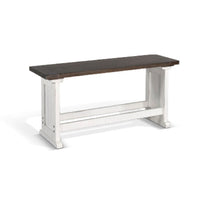 Orso Counter Height Dining Bench, Farmhouse Off White, Brown, 48 Inch -BM333333
