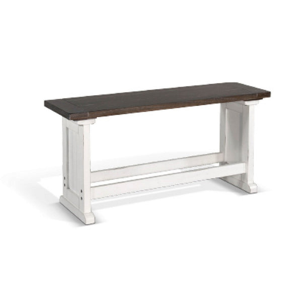 Orso Counter Height Dining Bench, Farmhouse Off White, Brown, 48 Inch -BM333333