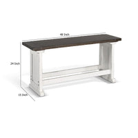 Orso Counter Height Dining Bench, Farmhouse Off White, Brown, 48 Inch -BM333333