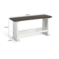 Orso Counter Height Dining Bench, Farmhouse Off White, Brown, 48 Inch -BM333333