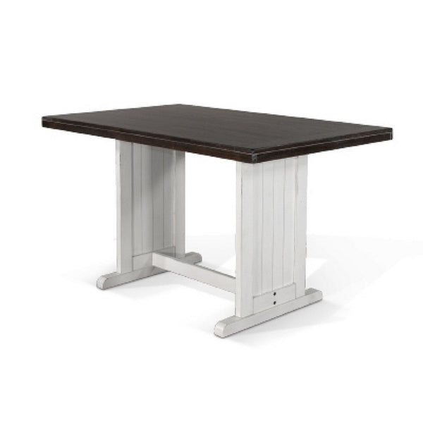 Orso Counter Height Dining Table, 60 Inch Rectangular, Off White Brown -BM333334