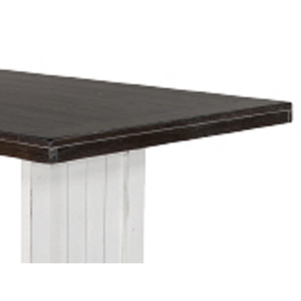 Orso Counter Height Dining Table, 60 Inch Rectangular, Off White Brown -BM333334