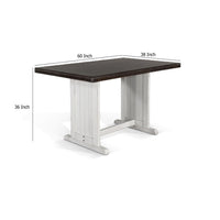 Orso Counter Height Dining Table, 60 Inch Rectangular, Off White Brown -BM333334