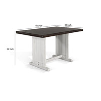 Orso Counter Height Dining Table, 60 Inch Rectangular, Off White Brown -BM333334