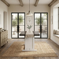 Orso Counter Height Dining Table, 60 Inch Rectangular, Off White Brown -BM333334