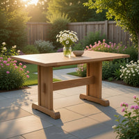 Marv Dining Table, 50 Inch Rectangular, Farmhouse Light Brown Wood -BM333336