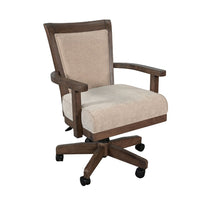 Yael Swivel Gaming Dining Chair, Adjustable Height, White Seat, Brown - BM333340