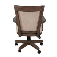 Yael Swivel Gaming Dining Chair, Adjustable Height, White Seat, Brown - BM333340