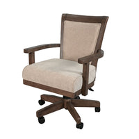 Yael Swivel Gaming Dining Chair, Adjustable Height, White Seat, Brown - BM333340