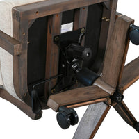 Yael Swivel Gaming Dining Chair, Adjustable Height, White Seat, Brown - BM333340