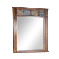 Odel Vanity Dresser Mirror, Natural Slate Inlay, Dark Brown 46 Inch -BM333342