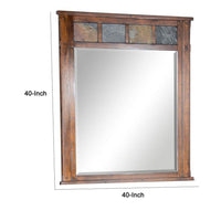 Odel Vanity Dresser Mirror, Natural Slate Inlay, Dark Brown 46 Inch -BM333342