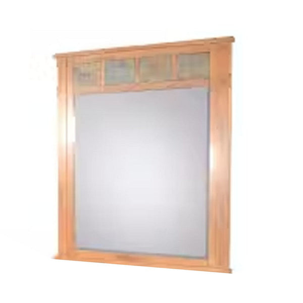 Marv Vanity Dresser Mirror, Natural Slate Inlay, Light Brown 46 Inch -BM333343