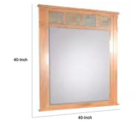 Marv Vanity Dresser Mirror, Natural Slate Inlay, Light Brown 46 Inch -BM333343