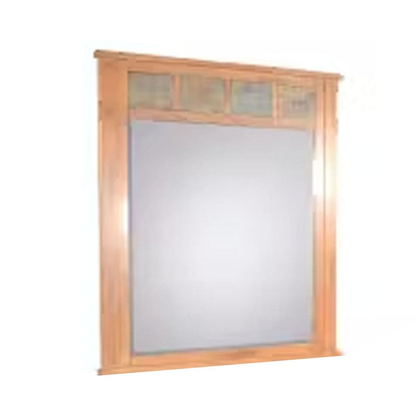 Marv Vanity Dresser Mirror, Natural Slate Inlay, Light Brown 46 Inch -BM333343