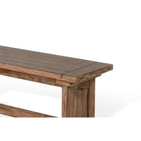 Yael Side Dining Bench, Plank Seat, Light Brown Mahogany Wood 48 Inch -BM333349